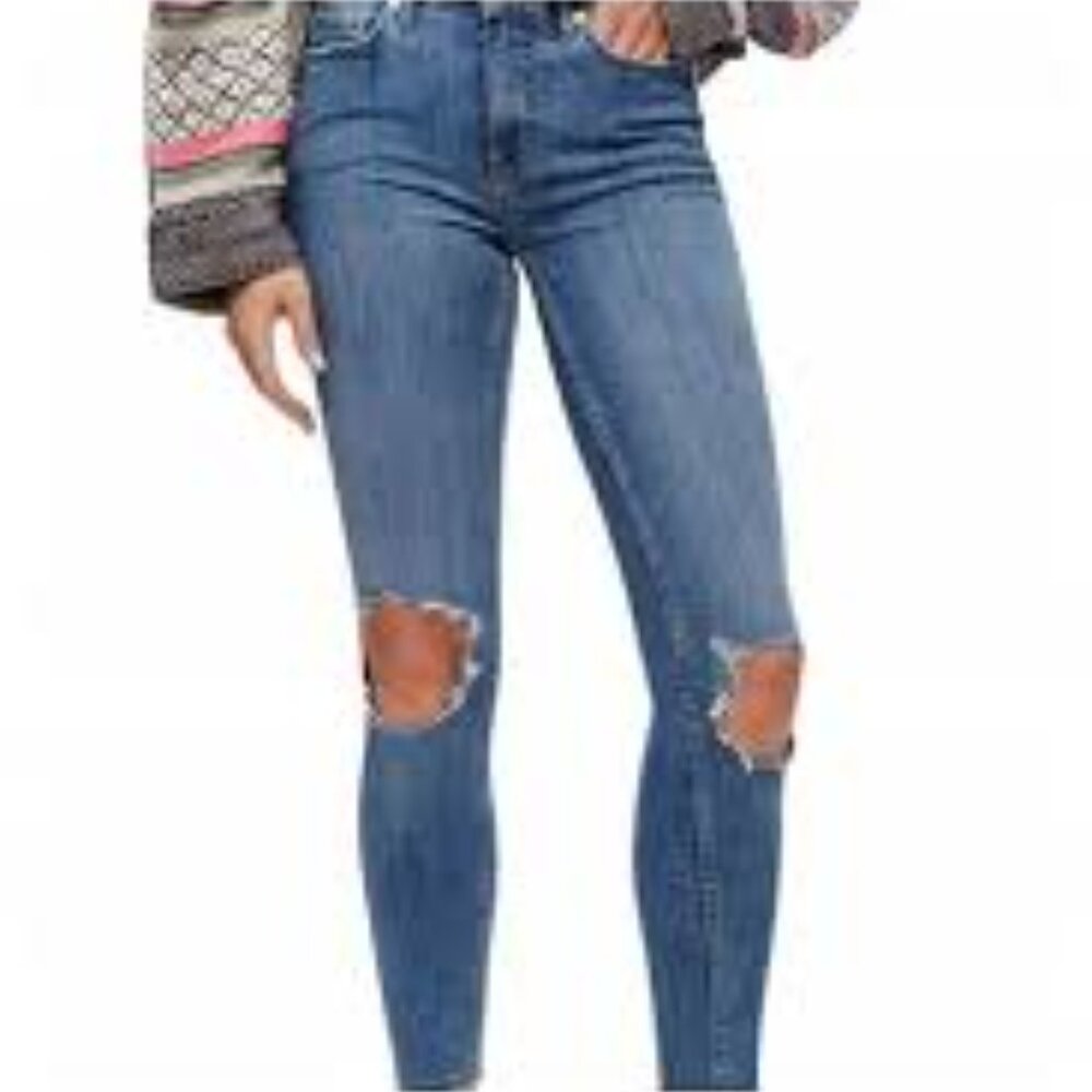 Free People Busted Knee High-Rise Skinny Jeans
